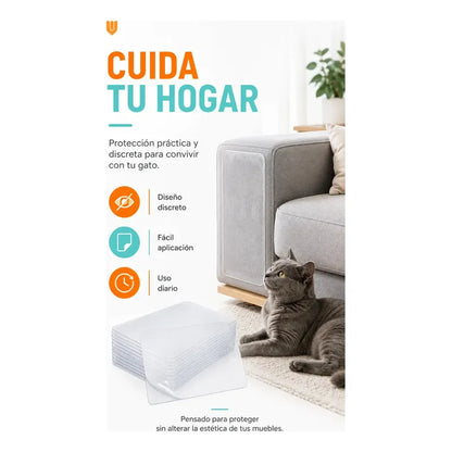 2 Rascadores Gatos Antiarañazos Rasguños Sofá Sillón Protect Blanco 43x30