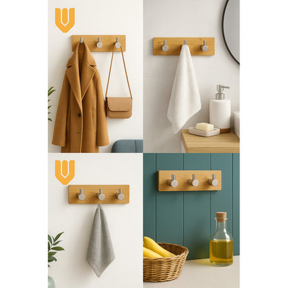 Colgador Perchero Acero Inoxidable Bambu Colgador Pared