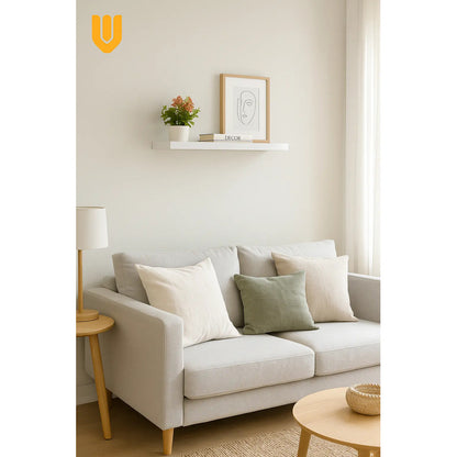 4 Repisa Flotante Dormitorio Baño Estantes Pared Mdf 40x15cm Blanco