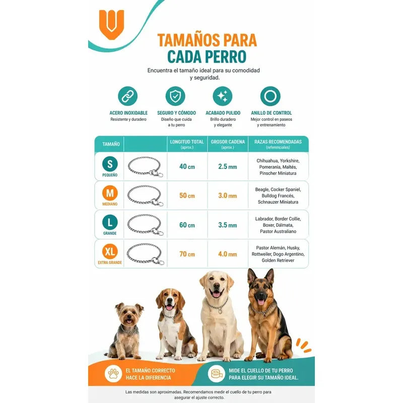 X2 Collar Adiestramiento Perro Collar De Adiestramiento 50cm Plateado 50cm