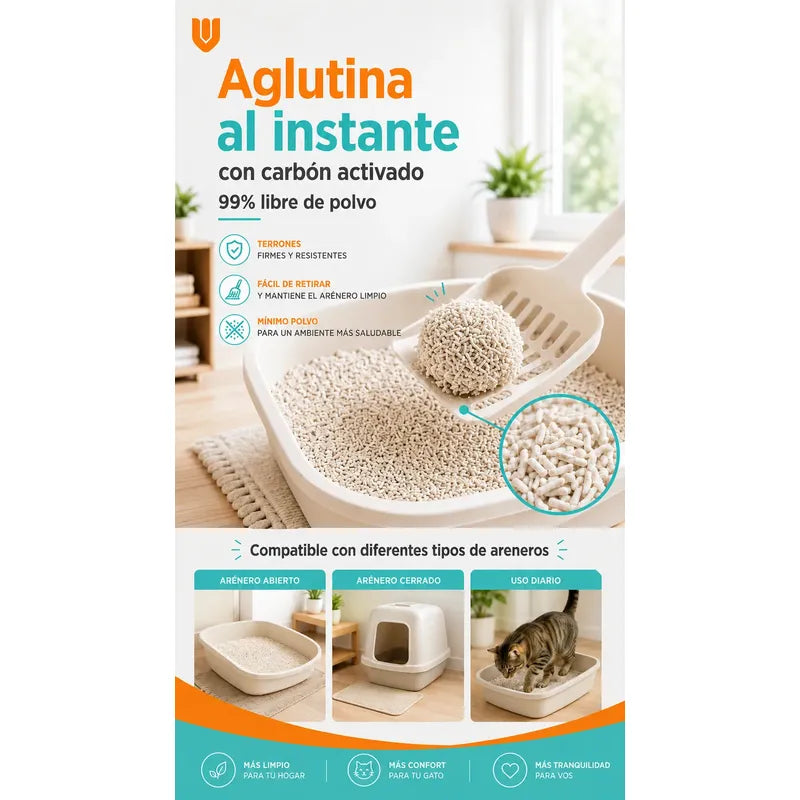 2 Und Arena Sanitaria Para Gatos Tofu Carbón Activo Aglutina Carbon Activado Aglomerante Natural Control Olor Bajo Polvo Eco Amigable Sanitaria Mascotas