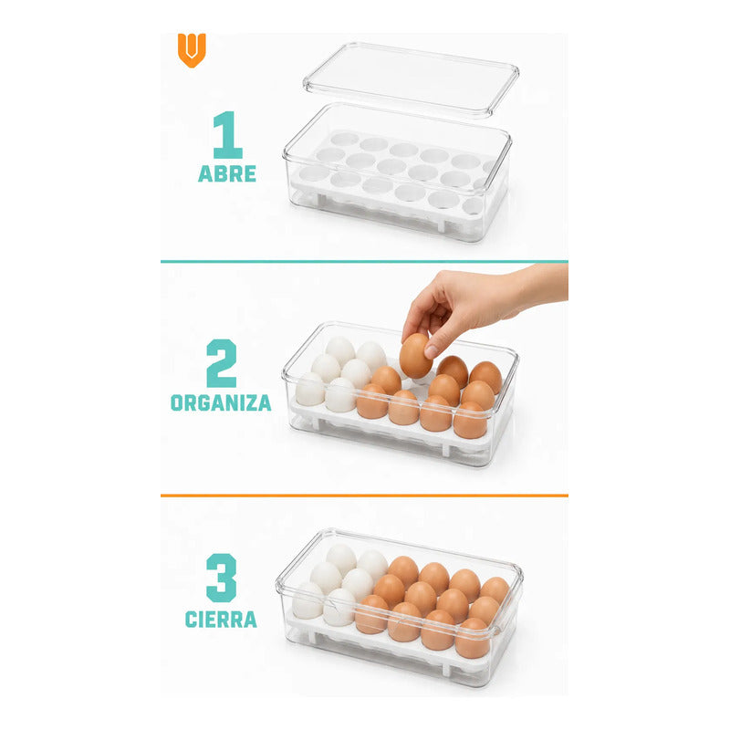 Organizador De Huevos Huevera Porta Huevos Contenedor Huevos Transparente