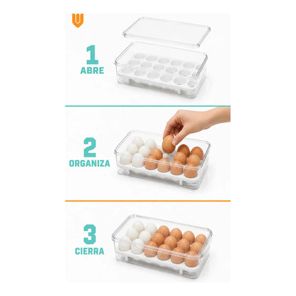 Organizador De Huevos Huevera Porta Huevos Contenedor Huevos Transparente