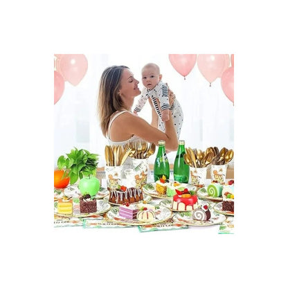 30 Plato De Carton Safari Decoracion Cumpleaños Safari 23 Cm