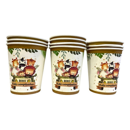 X30 Vasos Safari Decoracion Desechables Fiesta Celebracion