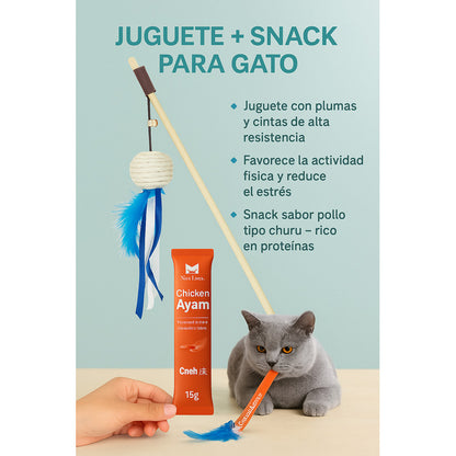 Juguetes Gatos Varita Juegos X30 Snack Para Gato Alimento