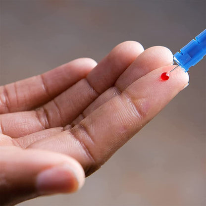 X100 Lancetas Agujas Medidor De Insulina Lancetas Estériles  Azul Claro