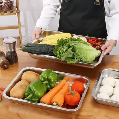 X2 Bandeja Para Horno Bandeja De Acero Inoxidable Multiuso  Plateado Bandeja - Yd762