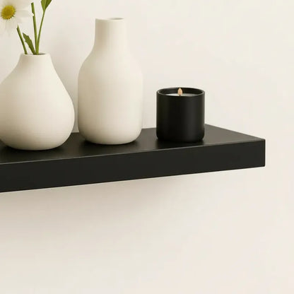 Repisa Flotante Dormitorio Baño Estantes Pared Mdf 40x15 Cm Negro