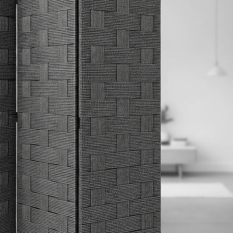 Biombo Oficina Interior Separador Ambientes Ratán 4 Paneles