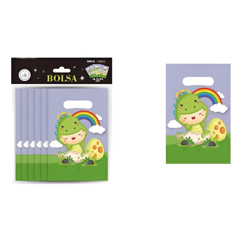 10 Bolsas Para Piñata Dinosaurio Bolsas Para Dulces Piñata