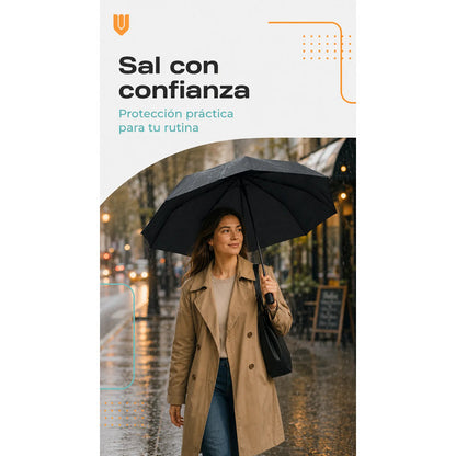 Paragua Parasol Lluvia Retractil Plegable 8 Varill Sombrilla