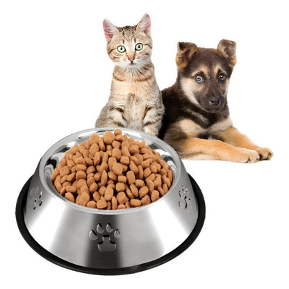 Plato Perros Gatos Mascota Plato Para Comida Plato Alimentos Color Plateado