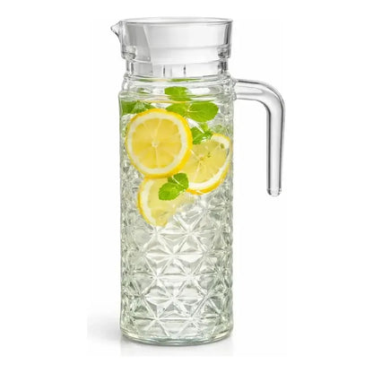 Servidor Refrescos Familiar Celebraciones Comedor Compartir Transparente Diamante Vidrio Cristal Claro Brillante Elegante Cocina Mesa Hogar Bebidas Agua Jugo Limonada Batidos