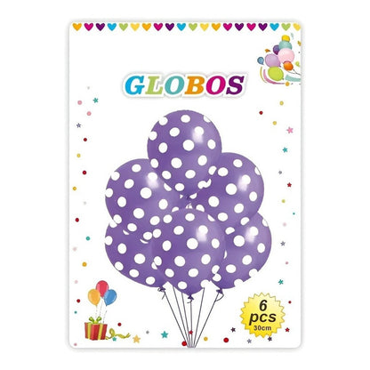 Pack X6 Globos Lunares Cumpleaños Globo Unicolor Decoracion