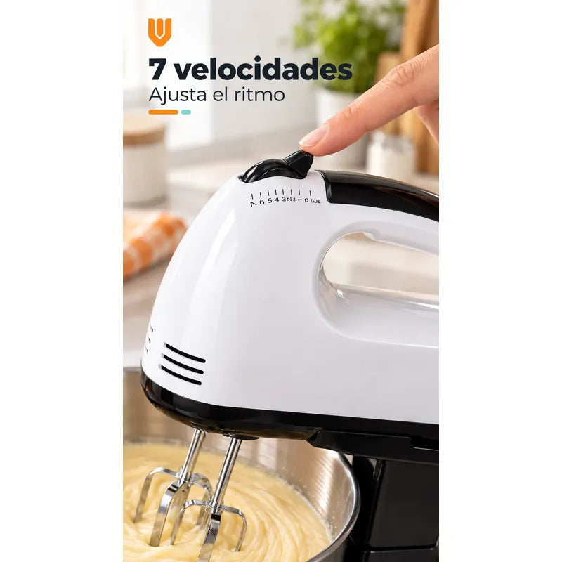 Batidora Electrica 7 Velocidades Base Tazon Pedestal Blanco Batidora Eléctrica Mano Base Tazón Mezcladora Repostería 350 W 7 Velocidades Batidores Ganchos Postres Cremas 50 Y 60 Hz
