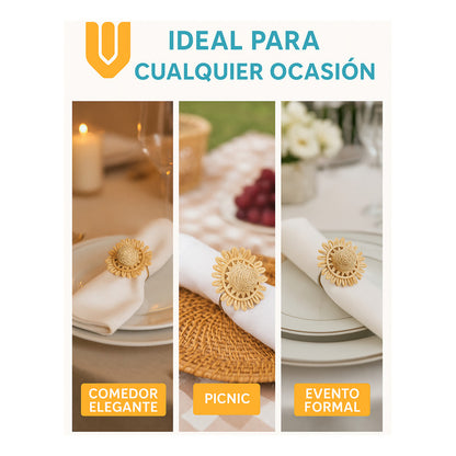Elegancia Mesa Servilletero Aro Bambú Porta Servilleta Decor