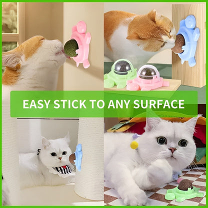 X4 Bola Hierba Gatera Catnip Snack Para Gatos Bola Adhesiva  Variado