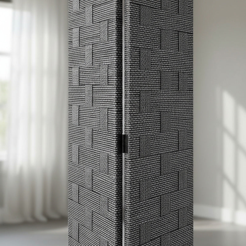 Biombo Oficina Interior Separador Ambientes Ratán 4 Paneles