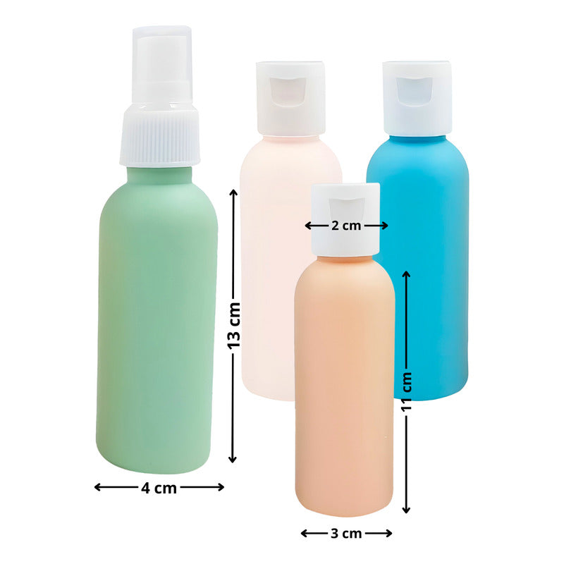 Set 4 Botellas De Viaje Botellas Viaje Porta Shampoo 60 Ml