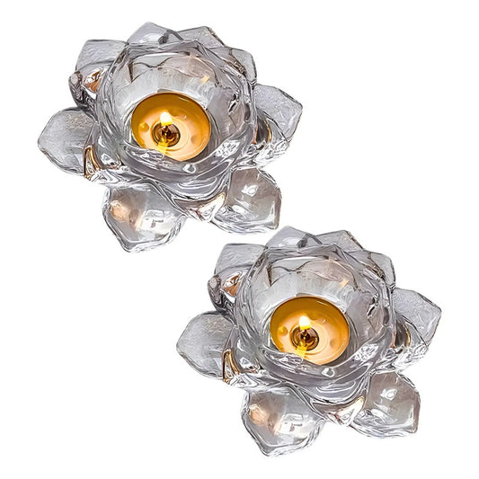 X2 Porta Velas Candelabro Vidrio Porta Velas Deco Hogar Transparente