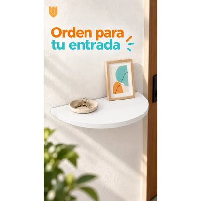 Repisa Flotante Semicircular Mdf Blanco 40cm Vitrineon Cl Blanco Repisa Mural Flotante Estante Decorativo Organización Recibidor Living Oficina Madera Mdf Muro Concreto Vestidor 40cm