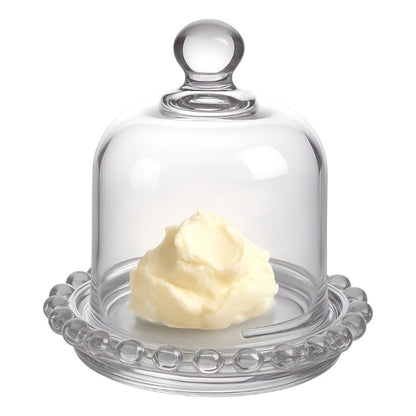 Porta Queso Pocillo De Vidrio Porta Queso Frascos Con Tapa Transparente