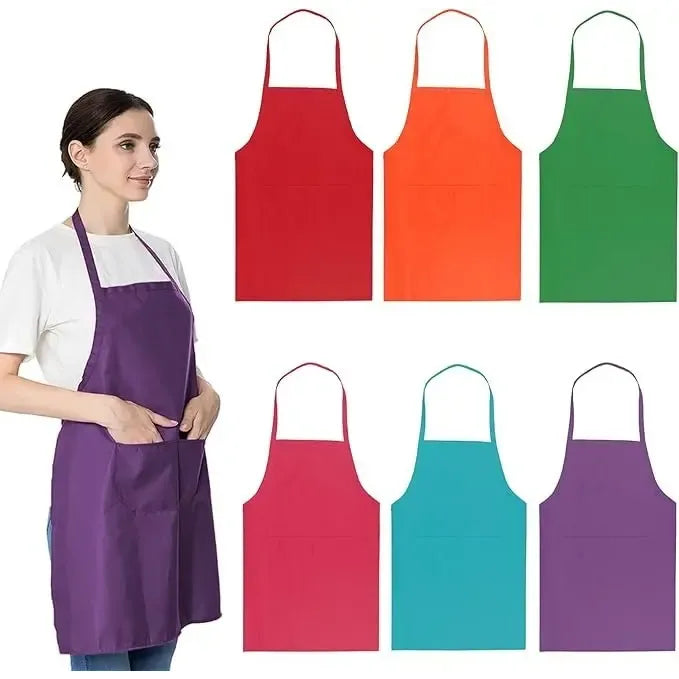 2 Delantal De Cocina Delantal Pechera Impermeable Delantal Multicolor Liso