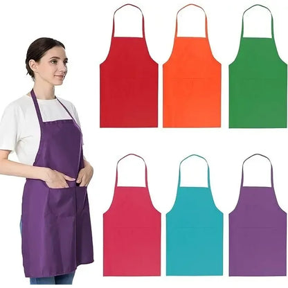 2 Delantal De Cocina Delantal Pechera Impermeable Delantal Multicolor Liso