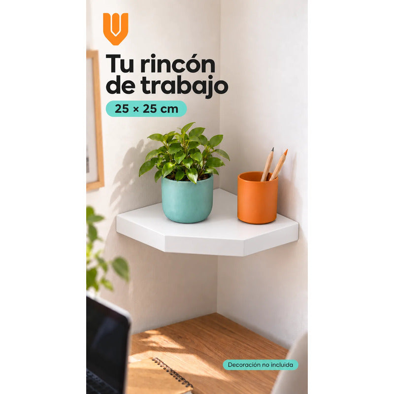Repisa Esquinera Flotante Mdf Blanco 25x25 Cm Vitrineon Cl Blanco Repisa Esquinera Flotante Estante Mdf Marrón Decoración Rincón Pared Hogar Plantas Adornos Fotografías Living 25x25