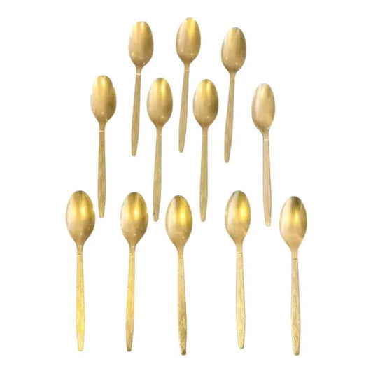 12 Cucharas Plasticas  Cucharas Postre Cucharas Desechables Dorado