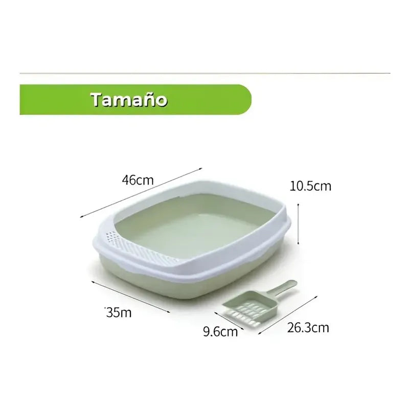 Arenero Para Gatos Caja + Arena Para Gatos Aglutinante 5kg Amarillo-turquesa