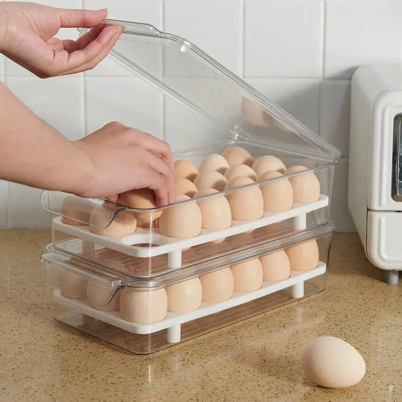 2 Porta Huevos Organizador De Refrigerador Organizador Huevo Transparente