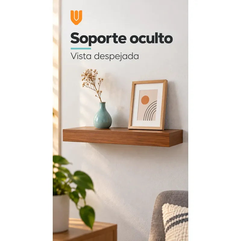 Repisa Flotante Mdf Marrón 40x23cm Soporte Oculto Marron Rectangular Marrón Vetado Mdf Flotante Mural Superficie Plana Soporte Oculto Libros Marcos Decoración Interior 40x23