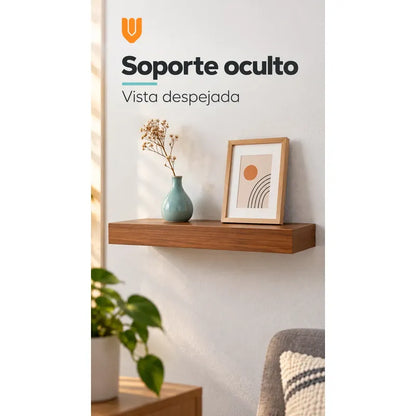 Repisa Flotante Mdf Marrón 40x23cm Soporte Oculto Marron Rectangular Marrón Vetado Mdf Flotante Mural Superficie Plana Soporte Oculto Libros Marcos Decoración Interior 40x23