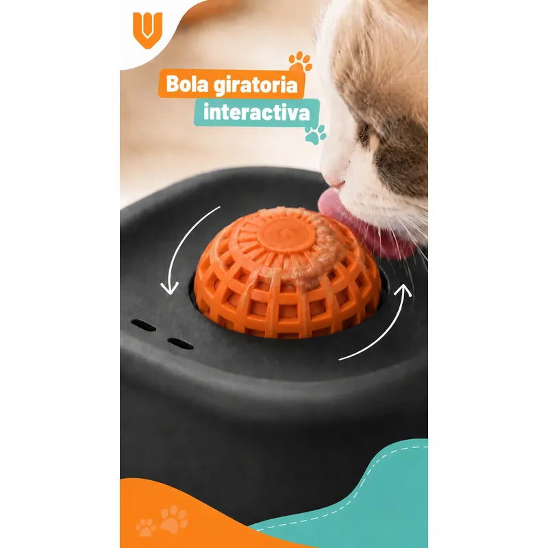 Dispensador Alimento Perros Plato Anti Ansiedad Mascota Negro