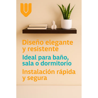 Repisa Flotante Dormitorio Baño Estantes Pared Mdf 40x15 Cm