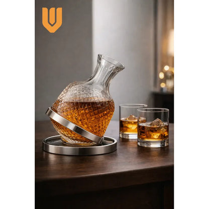 Decantador Vidrio Aireador Vinos Oxigenador Giratorio 1500ml Decantador Aireador Vino Giratorio 1500ml Vidrio Base Estable Cata Oxigenacion Tintos Elegante Mesa