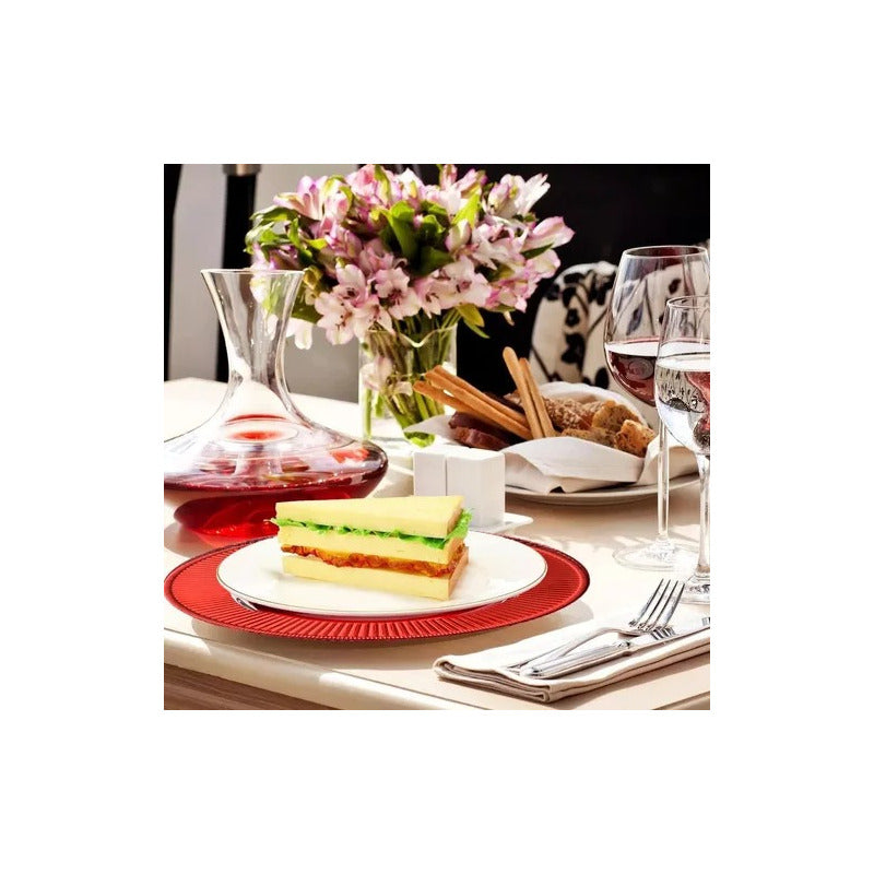 Plato Base Rojo Vajilla Navidad Juego De Platos Rojos 33cm