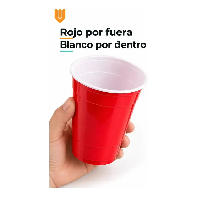 100 Vasos Desechables Plasticos Bebidas Celebracion Fiesta 4 Rojo Mediano