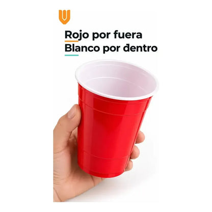 100 Vasos Desechables Plasticos Bebidas Celebracion Fiesta 4 Rojo Mediano