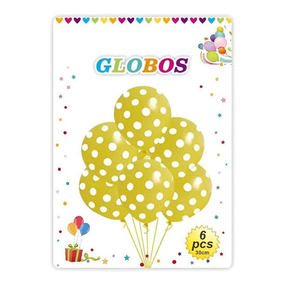 Pack X6 Globos Lunares Cumpleaños Globo Unicolor Decoracion