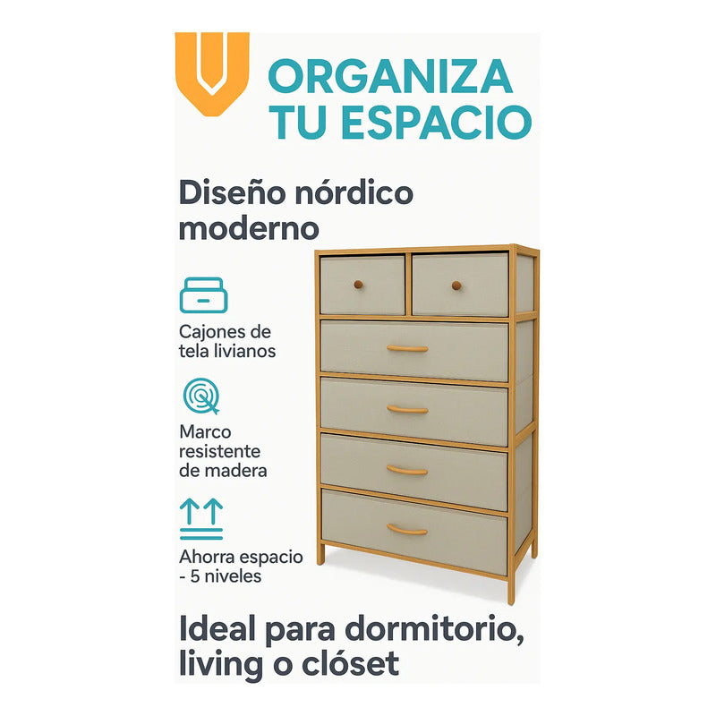Estante Bambu 4 Niveles Baño Organizador Duradero Resistente Bambu/cajones Blancos