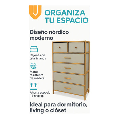 Estante Bambu 4 Niveles Baño Organizador Duradero Resistente Bambu/cajones Blancos
