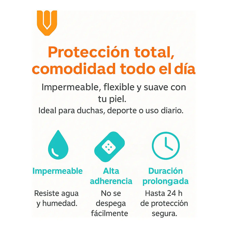 10 Parche Transparente Impermeable Heridas Parche Adhesivo Blanco