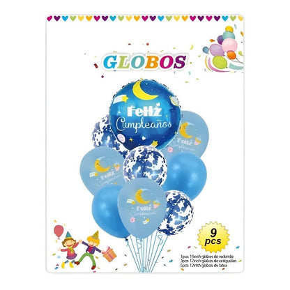 Set X9 Globos Feliz Cumpleaños Decoracion De Cumpleaños 483