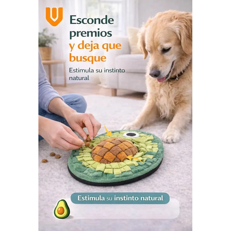 Alfombra Olfativa Aguacate Perro Juquete Estimulador Mascot Verde Palta Aguacate Natural Tonos Hoja Jardin Mascota Juguete Interactivo Estimulacion Mental Tela Suave Lavable Resist