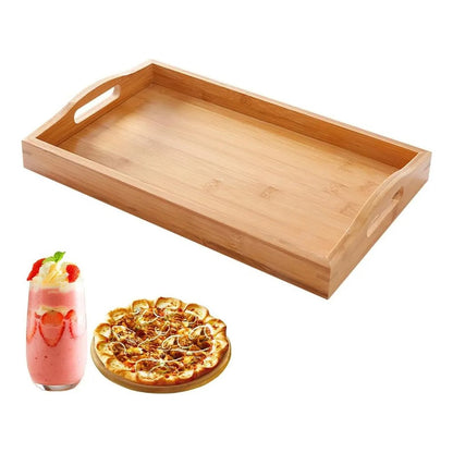 Set 2 Bandejas De Bambu Para Desayuno Bambu Bandeja 40x28cm