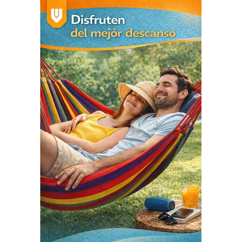 Cama Suspendida Multicolor Jardín Verano Siesta Hogar Comodo Rojo Vibrante Tonalidad Intensa Vitrineon Cl Textil Resistente Estilo Tropical Veraniego Jardín Terraza Patio Campi Hamaca Exterior...
