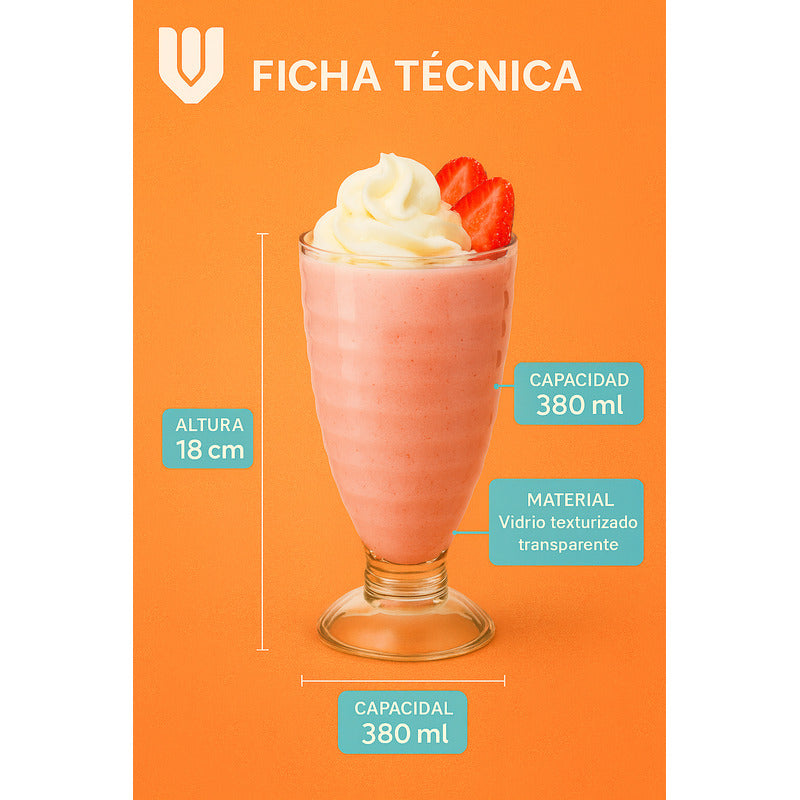 Copas Vidrio 380 Ml Postres Helado Momentos Refrescantes Copa Helado